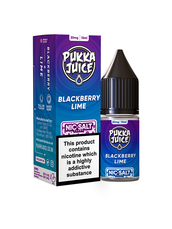 Pukka Juice Blackberry Lime 10ml Nic Salt E Liquid NYKecigs.com The Gourmet Vapor Shop