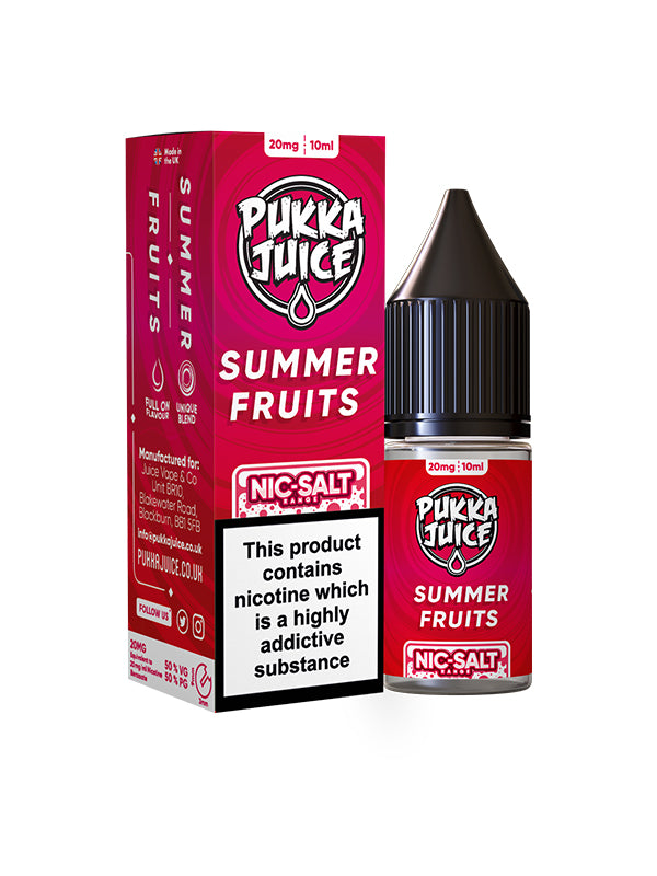 Pukka Juice Salts Eliquid Summer Fruits 10ml Eliquid 10mg 20mg NYKecigs.com The Gourmet Vapor Shop