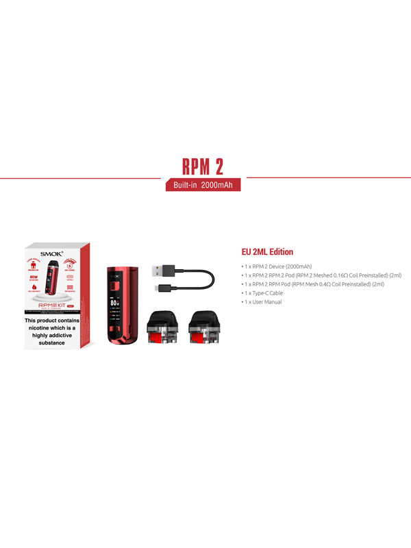 Smok RPM 2S 80W Pod Mod Kit NYKecigs The Gourmet Vapor Shop NYKVape