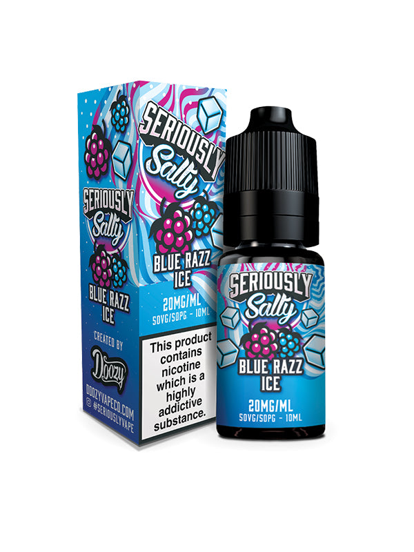 Seriously Salty Blue Razz Ice Nic Salt E Liquid 10ml by Doozy Vape Co.  NYKecigs The Gourmet Vapor Shop