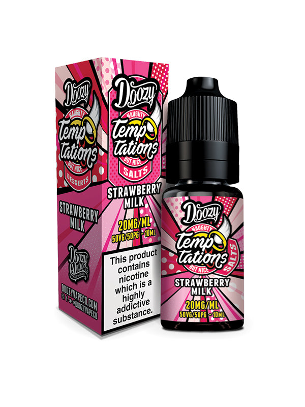 Strawberry Milk Temptations Doozy Vape Co Nic Salt E Liquid 10ml NYKecigs The Gourmet  Vapor Shop