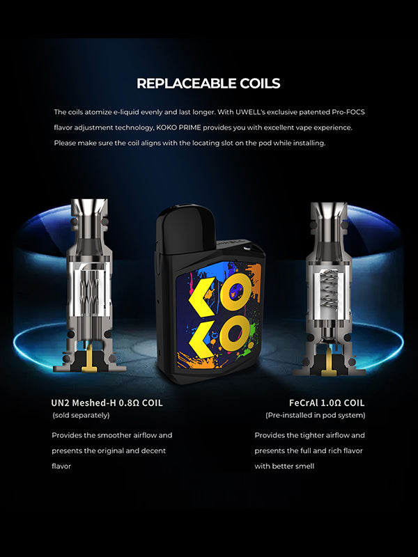 Uwell Caliburn KOKO Prime Pod Kit NYKecigs.com The Gourmet Vapor Shop