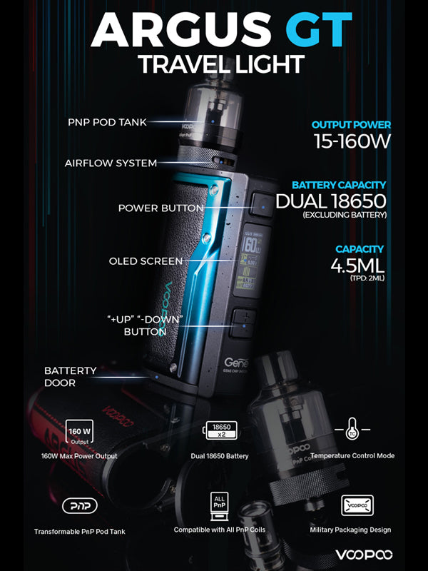 VooPoo Argus GT 160W Pod Kit NYKecigs The Gourmet Vapor Shop