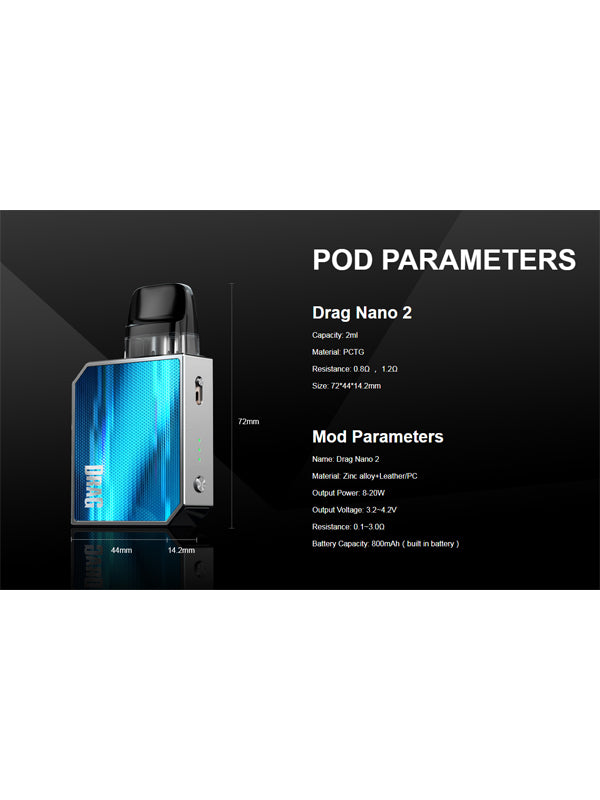 Voopoo Drag Nano 2 Pod Vape Kit NYKecigs.com The Gourmet Vapor Shop