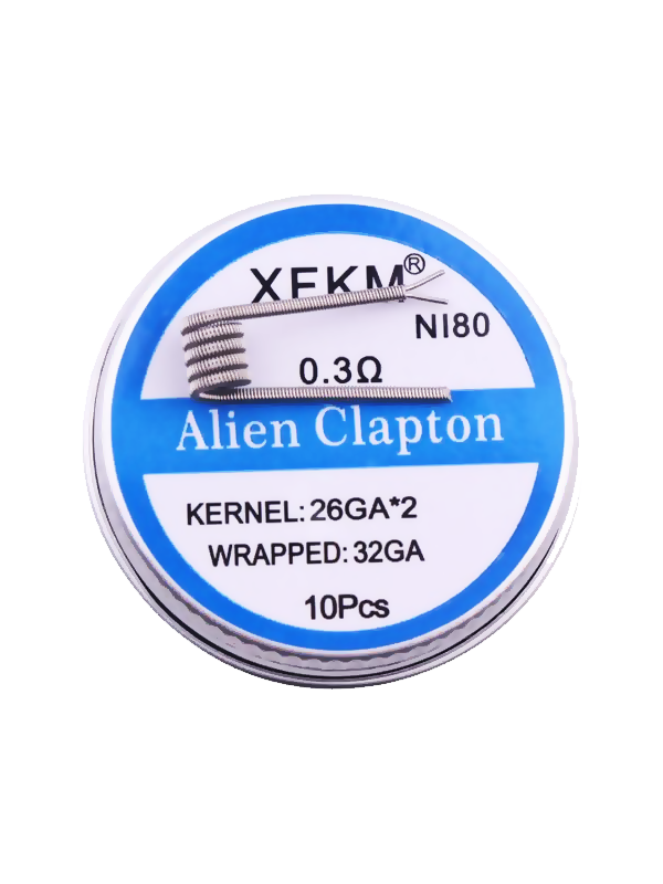 XFKM Prebuilt Ni80 Alien Clapton Coils (10 Coils) - NYKECIGS