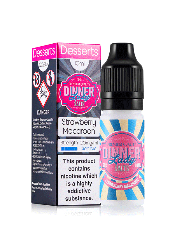 Vape Dinner Lady Strawberry Macaroon Nic Salts 10ml E-Liquid NYKecigs.com