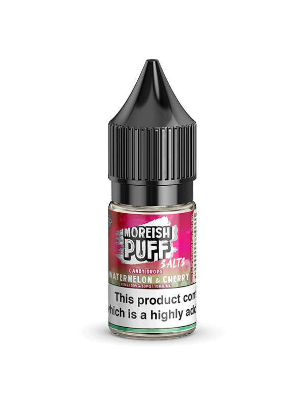 Moreish Puff Watermelon & Cherry Candy Nic Salt 10ml E Liquid NYKecigs.com
